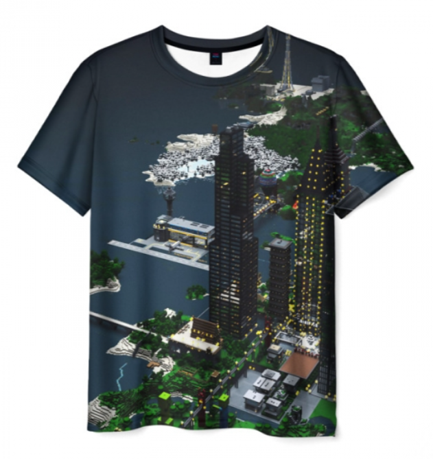 Minecraft City print apparel 3D shirt