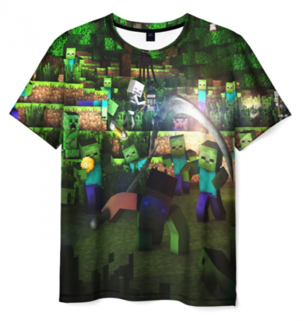 Minecraft Creeper scene image 3D T-shirt