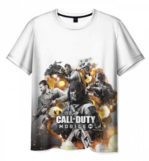 Mobile Call Of Duty white print scene 3D shirt