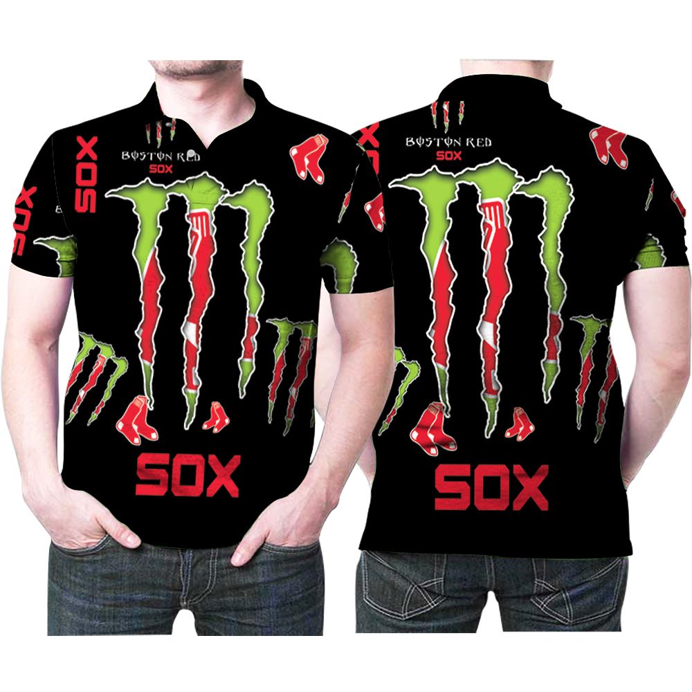 Monster Energy Boston Red Sox Mlb Baseball Team Logo 3d Designed Allover Gift For Red Sox Fans Polo Shirt All Over Print Shirt 3d T-shirt