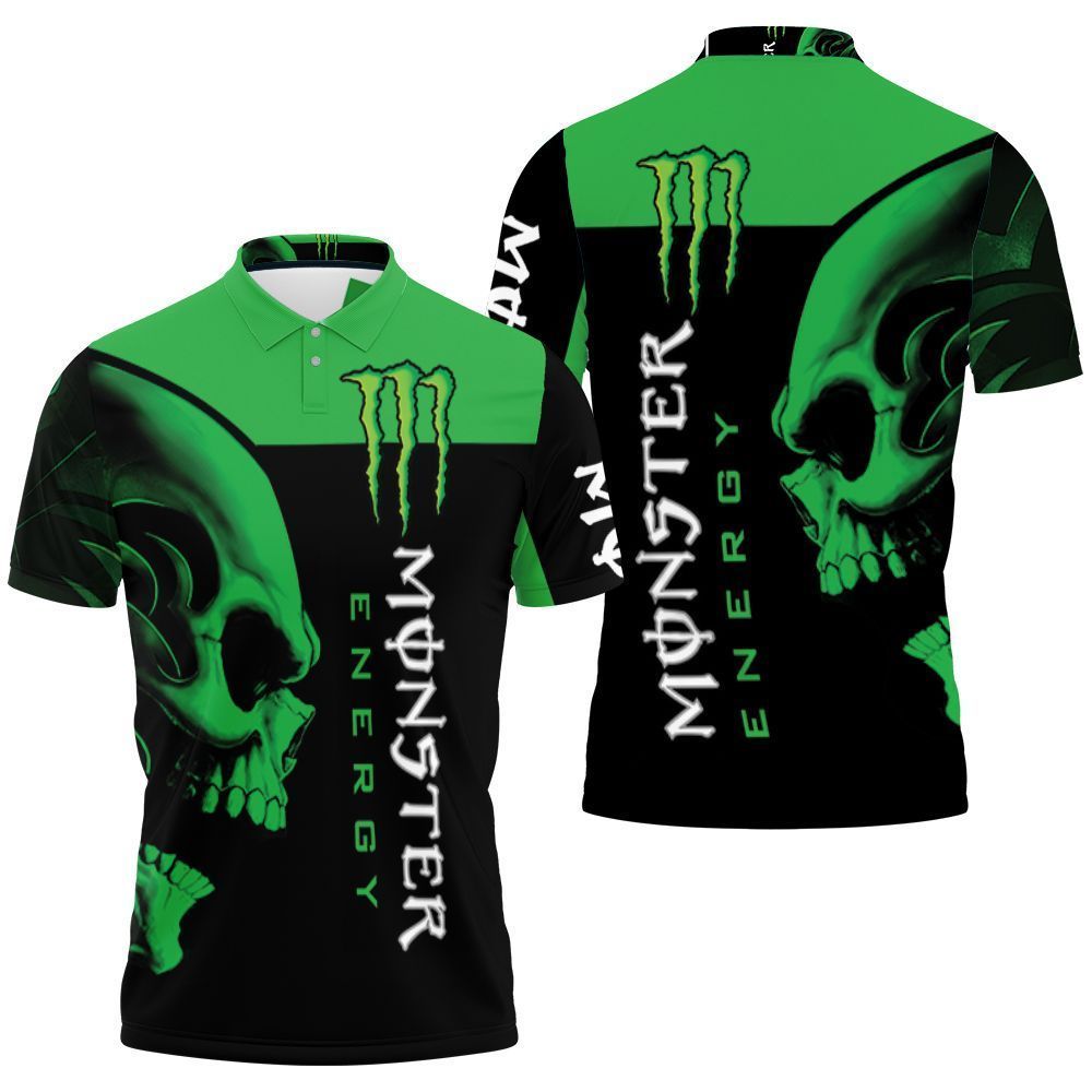Monster Energy Drink Logo With Skull 3d Polo Shirt Jersey All Over Print Shirt 3d T-shirt