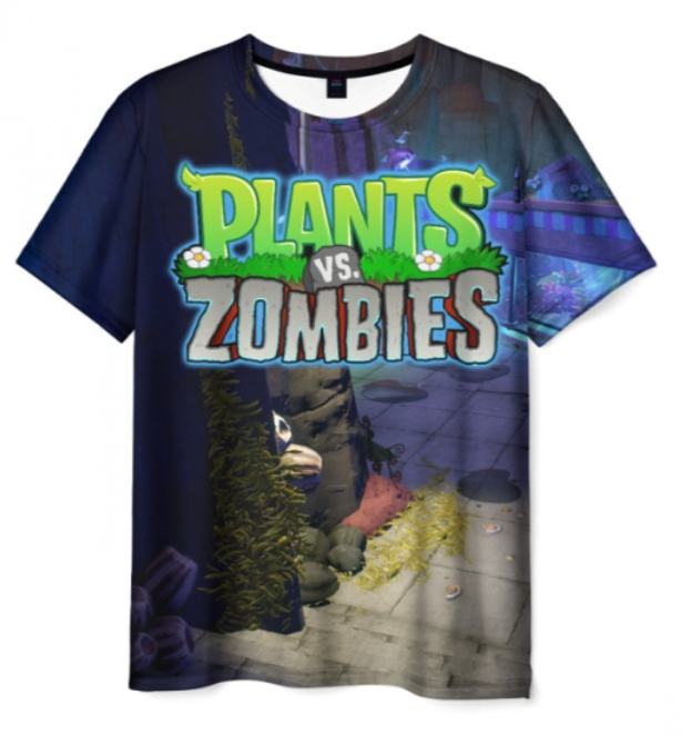 Plants vs Zombies scene design title 3D T-shirt
