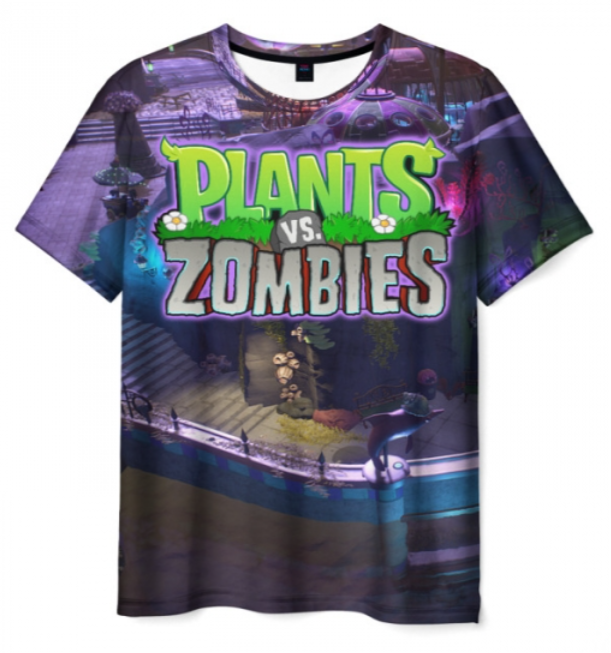 Plants vs Zombies text logo 3D T-shirt