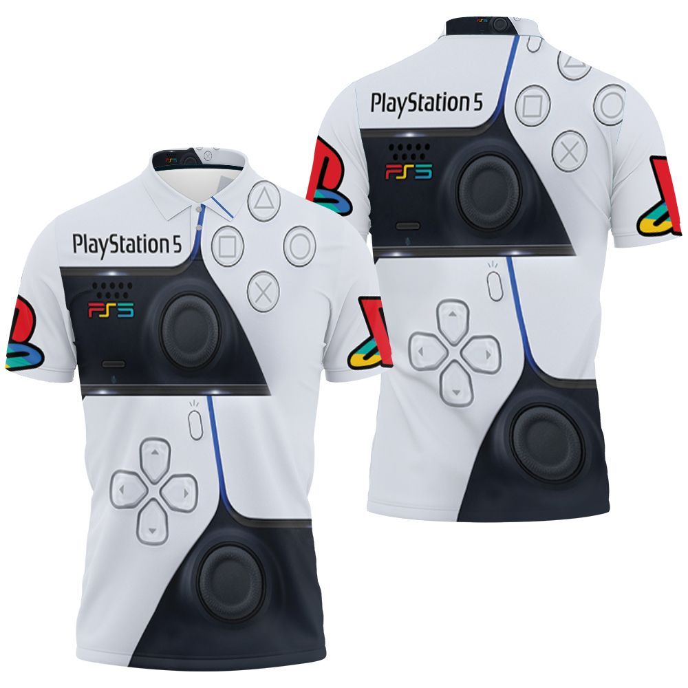 Playstation 5 Gaming Controller Design Pattern For Gamer 3d Polo Shirt All Over Print Shirt 3d T-shirt