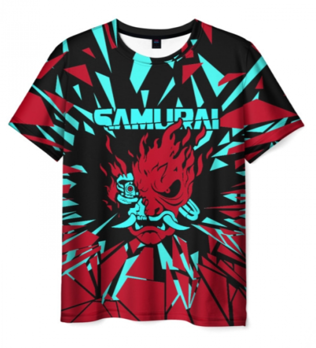 Samurai Cyberpunk 2077 print apparel 3D shirt