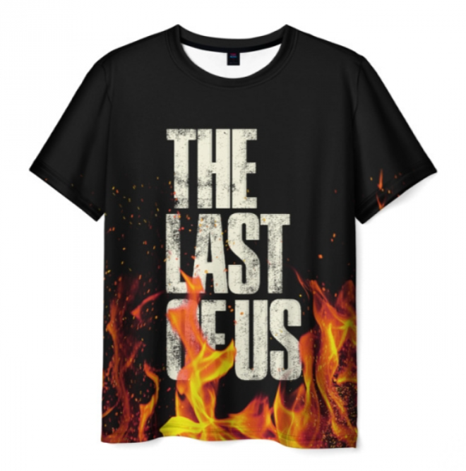 The Last of Us text fire black shirt