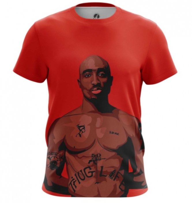 Tupac Shakur Red Print Portait 3D shirt