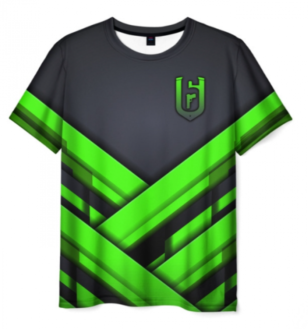 black text logo Rainbow Six Siege 3D T-shirt