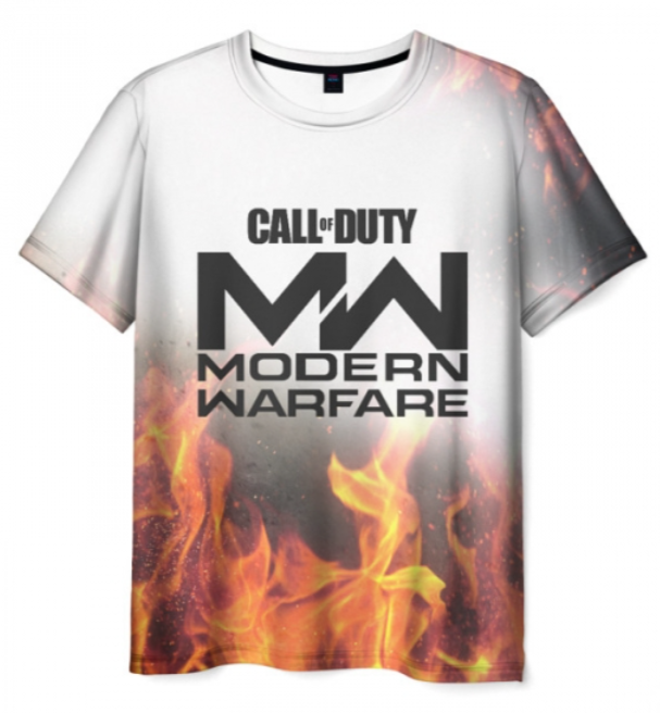 flame white print Call Of Duty 3D shirt