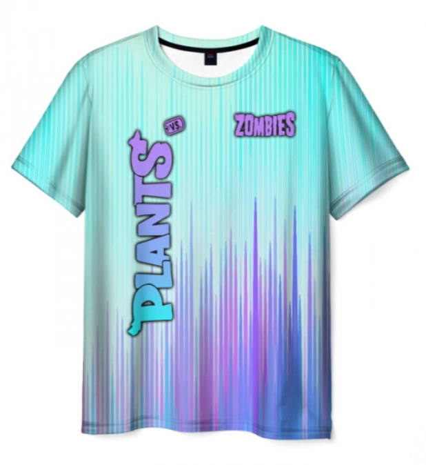 gradient title print Plants vs Zombies 3D T-shirt