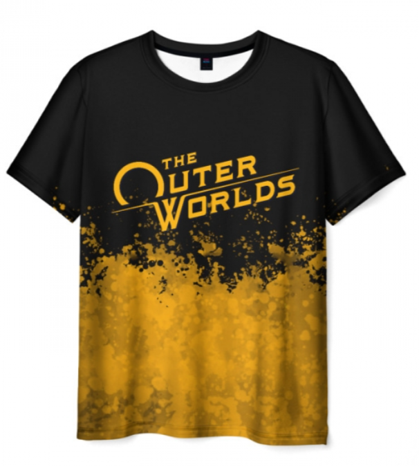 orange title The Outer Worlds print 3D shirt