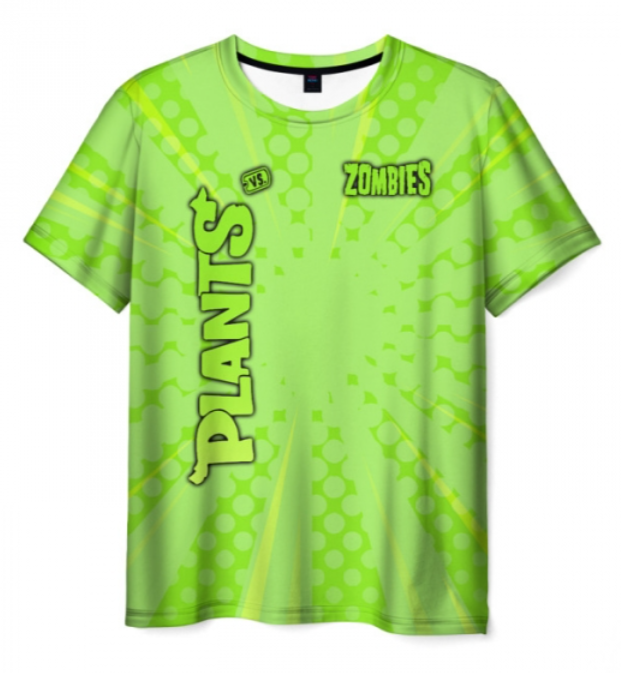 print game Plants vs Zombies green 3D T-shirt