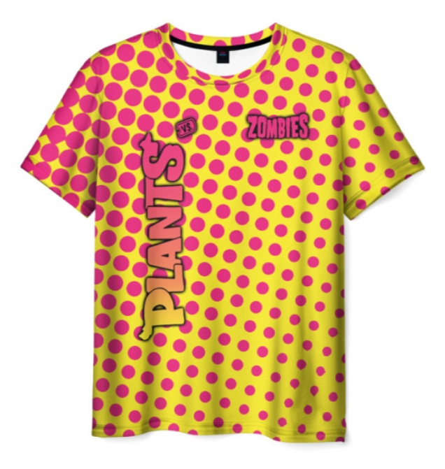yellow pattern Plants vs Zombies 3D T-shirt