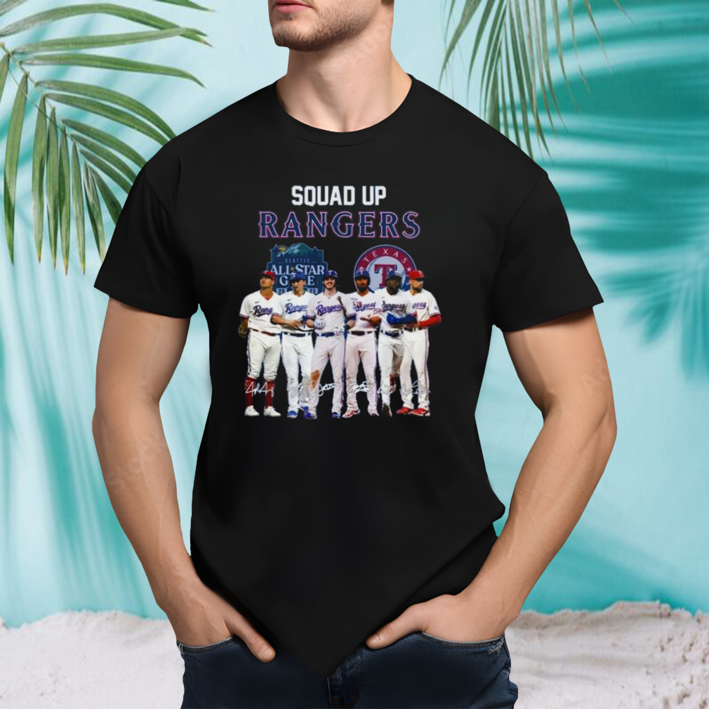 Squad Up Texas Rangers Seattle All Star Game 2023 Signatures T-Shirt