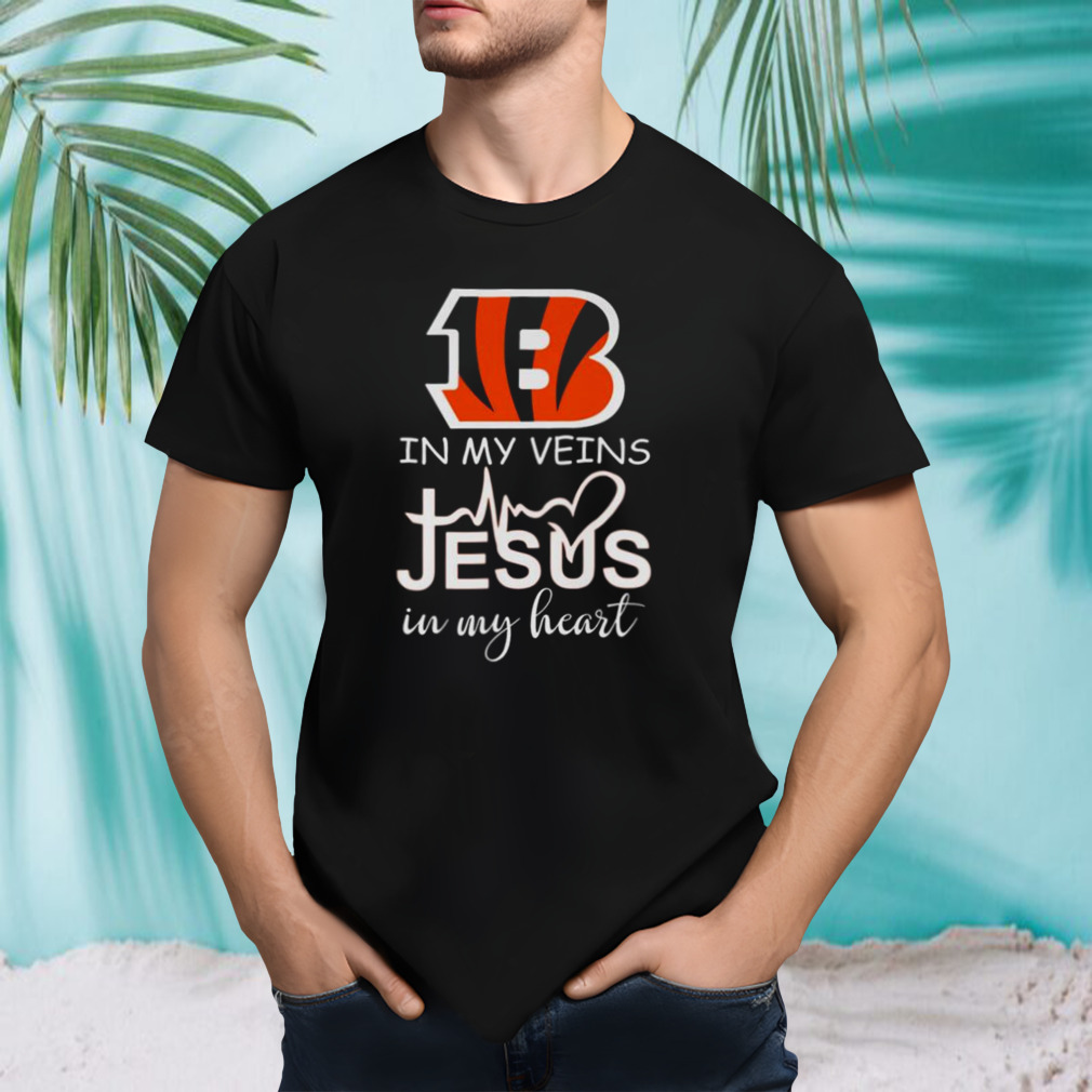 Cincinnati Bengals Logo 2023 In My Veins Jesus In My Heart shirt