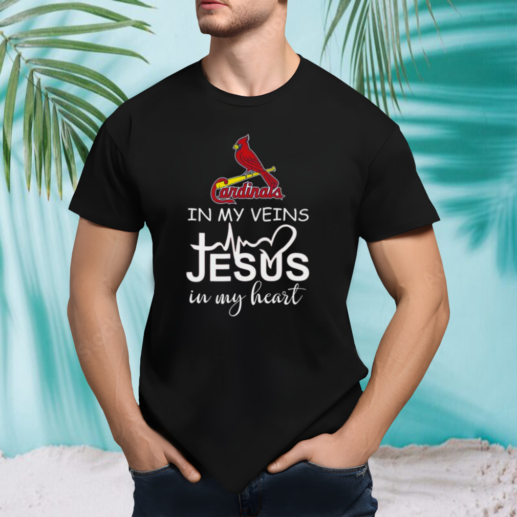St Louis Cardinals Logo 2023 In My Veins Jesus In My Heart shirt