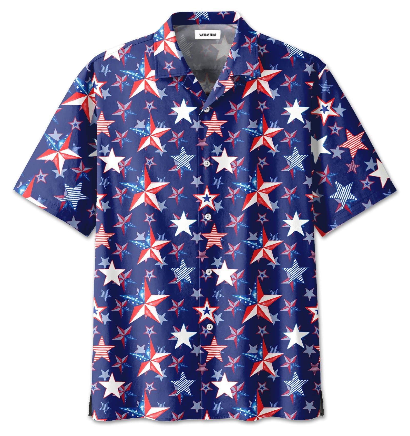 4Th Of July Us Flag Star Pattern Unisex Hawaiian Shirts 13621Dh