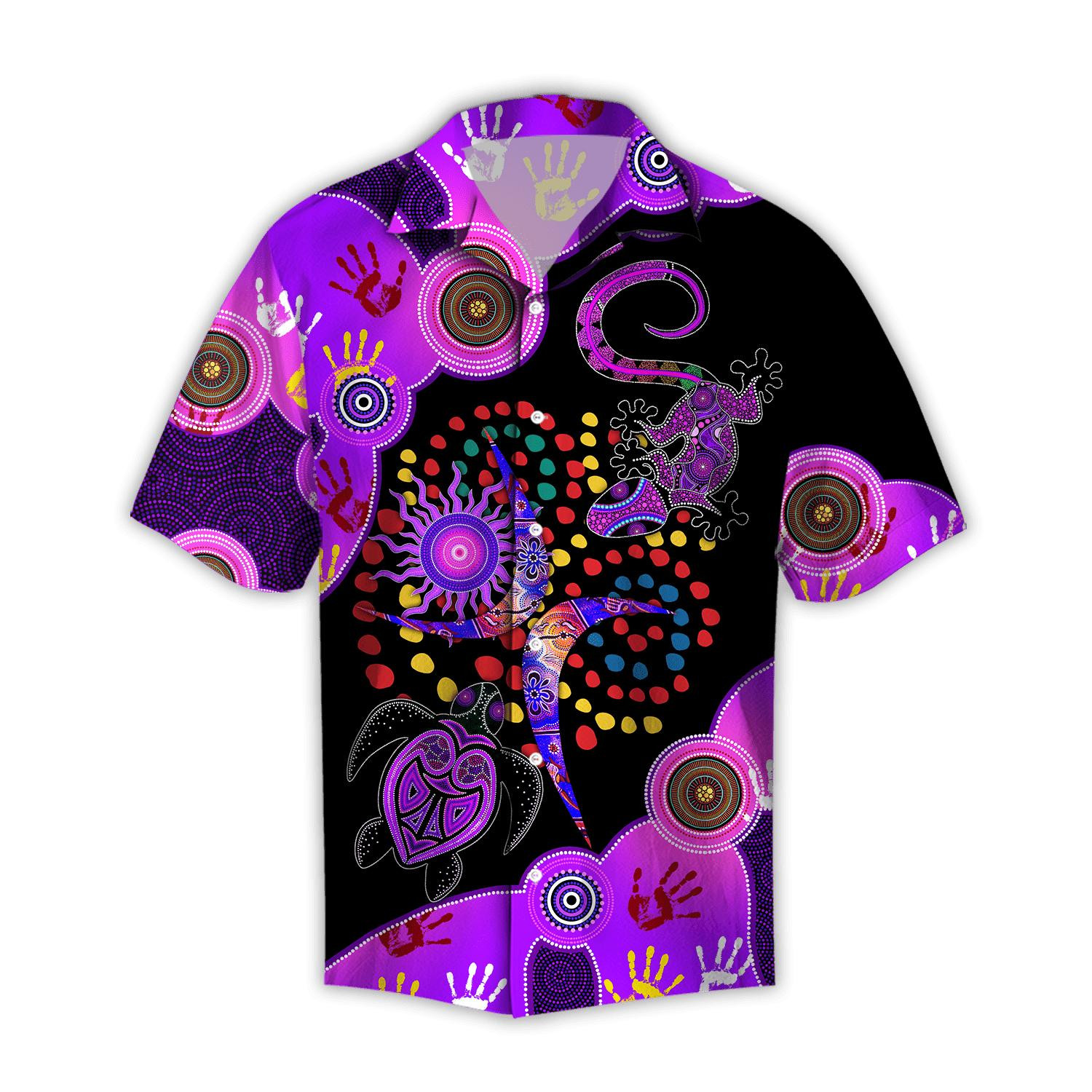 Aboriginal Naidoc Turtle Lizard Hawaiian Shirts Dh