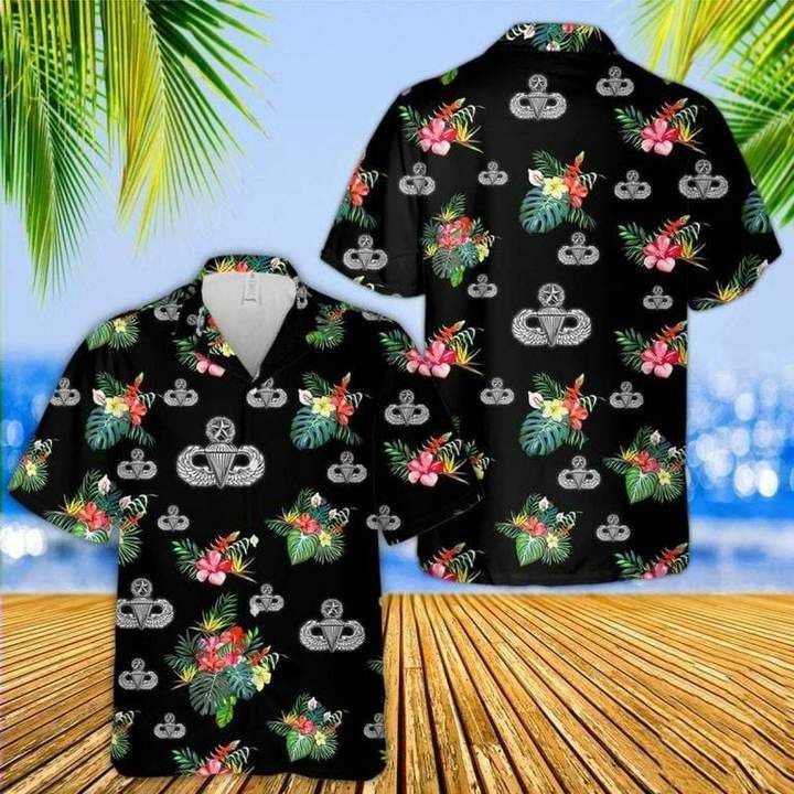 Air Force Master Parachutist Badge Hawaiian Shirt  Unisex  Adult  Hw4468