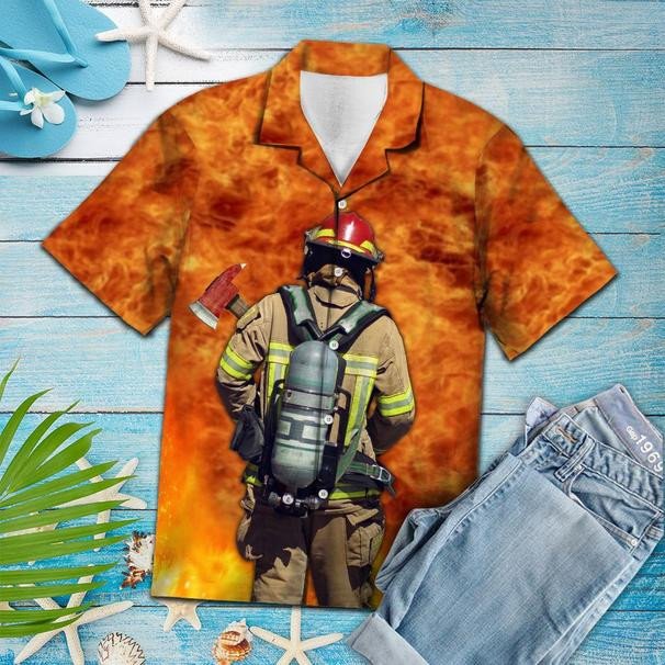 Amazing Firefighter Hawaiian Shirt  Unisex  Adult  Hw5518