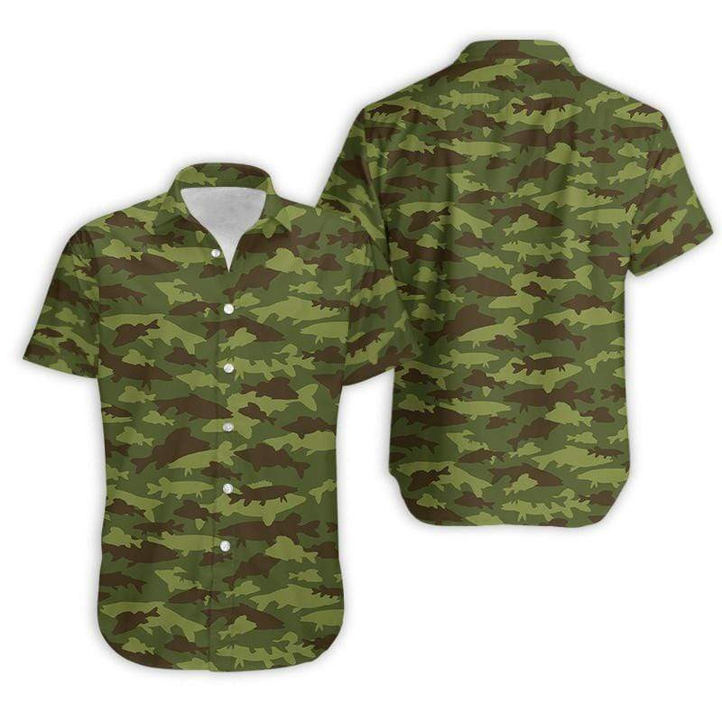 Amazing Fishing Camo Unisex Hawaiian Aloha Shirts 24521Dh