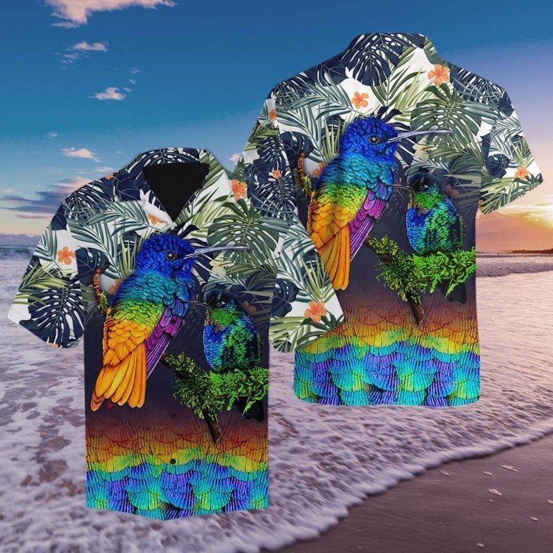 Amazing Hummingbird Hawaii Shirt, Bird Hawaiian Summer Beach Vacation Shirt, Hawaiian Style, Funny Gifts