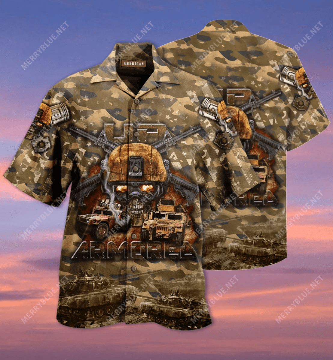 Amazing Up-Armored Tank Veterans Day Hawaiian Aloha Shirts V