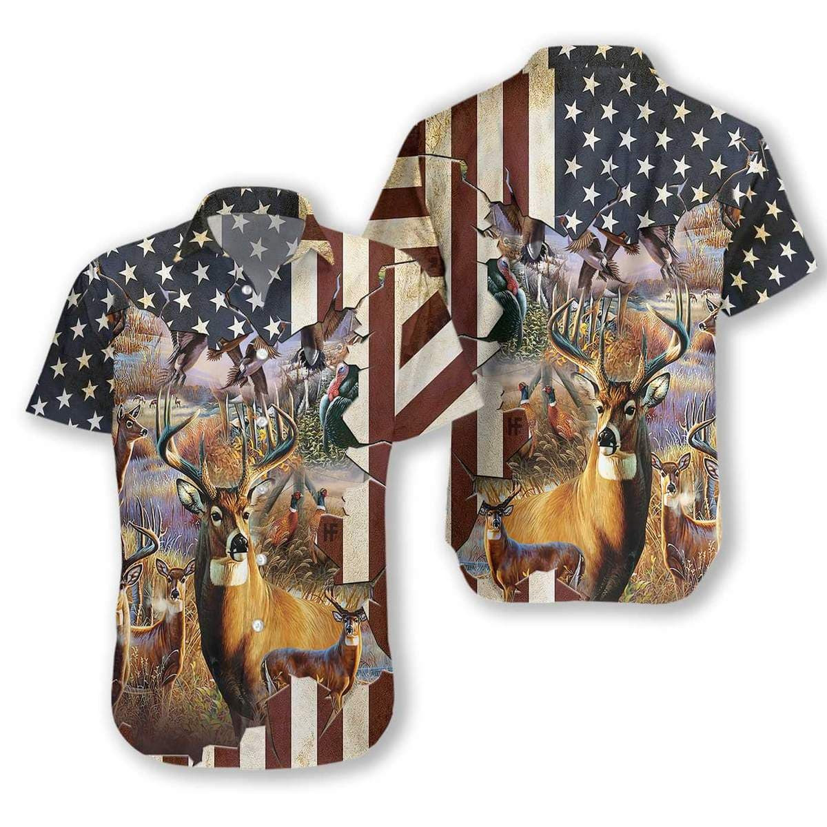 American Deer Hunting Hawaiian Aloha Shirts Gift For Hunter V