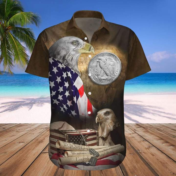 American Flag Eagle We The People Hawaiian Shirt Unisex Adult Hw5647