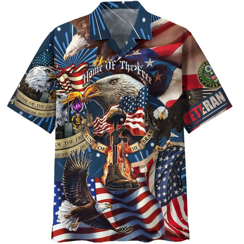 Army Veteran Hawaiian Shirt  Unisex  Adult  Hw5371