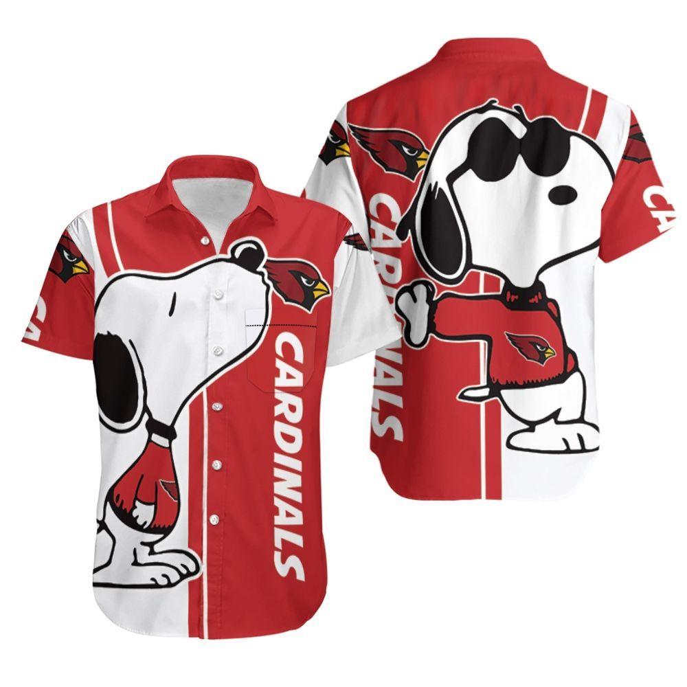 Beach Shirt Arizona Cardinals Snoopy Lover 3D Printed Hawaiian Shirt