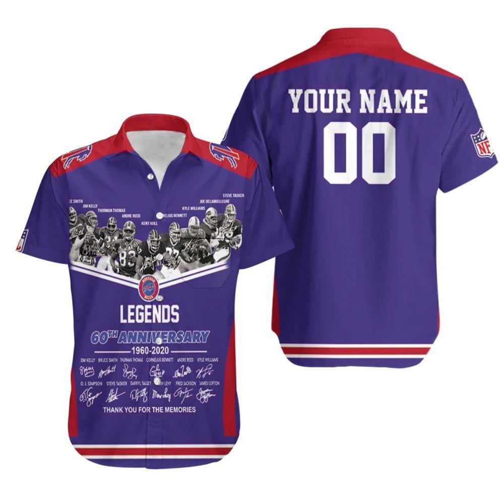 Beach Shirt Buffalo Bills Legends Sign 60Th Anniversary Afc West Champions Snoopy Fan Personalized Hawaiian Shirt