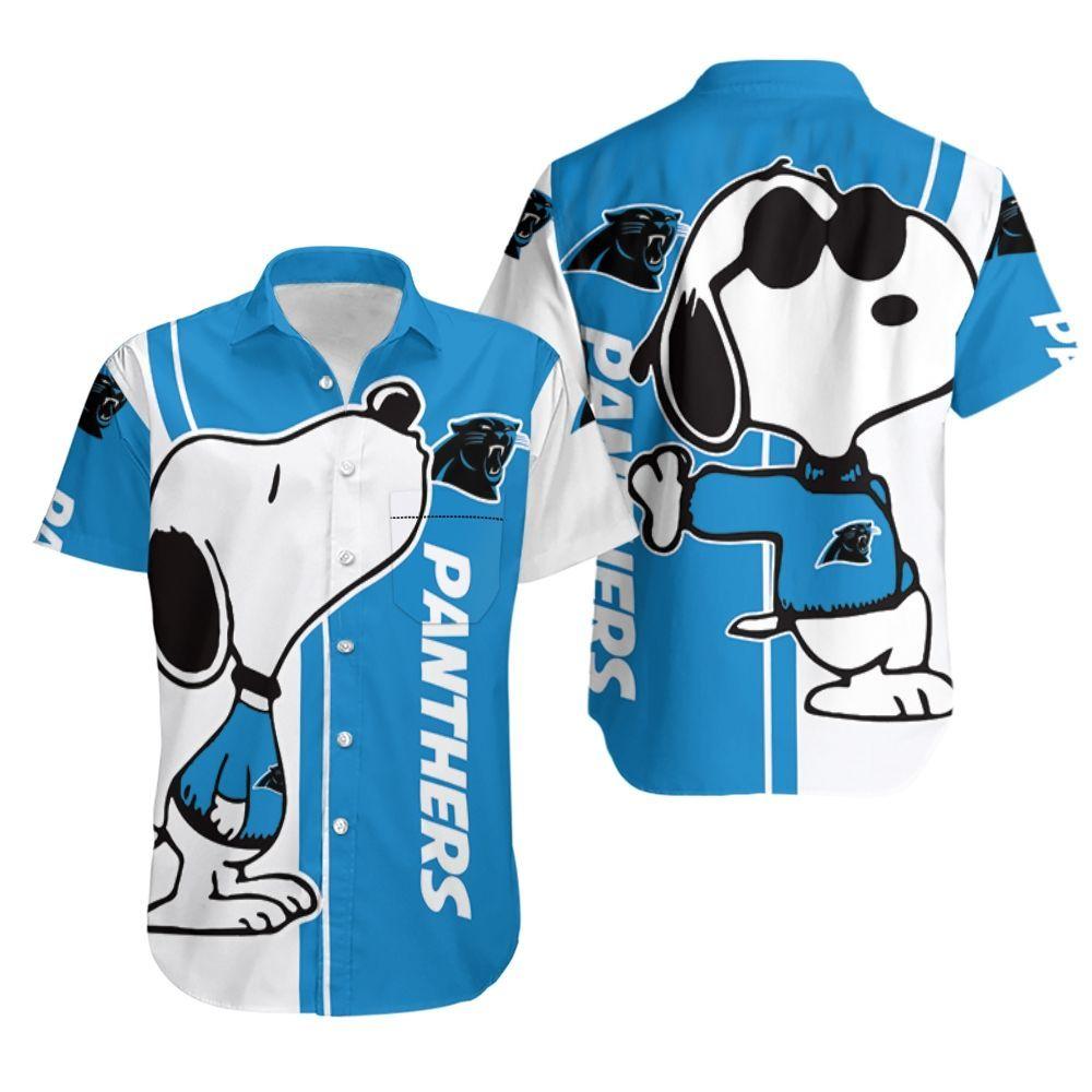 Beach Shirt Carolina Panthers Snoopy Lover 3D Printed Hawaiian Shirt