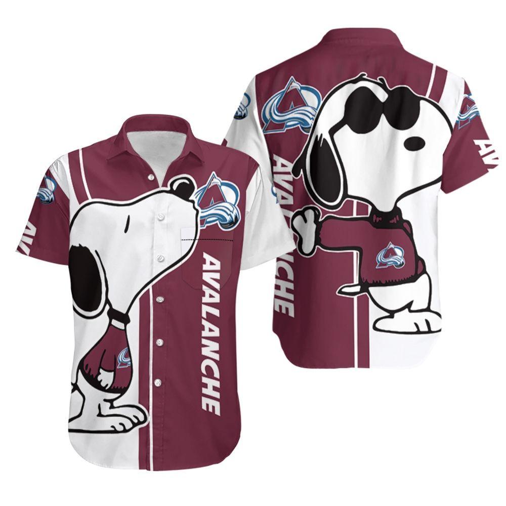 Beach Shirt Colorado Avalanche Snoopy Lover 3D Printed Hawaiian Shirt