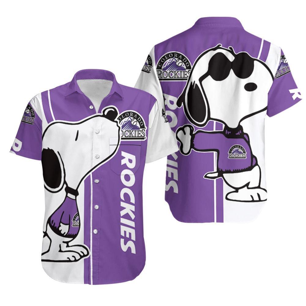 Beach Shirt Colorado Rockies Snoopy Lover 3D Printed Hawaiian Shirt