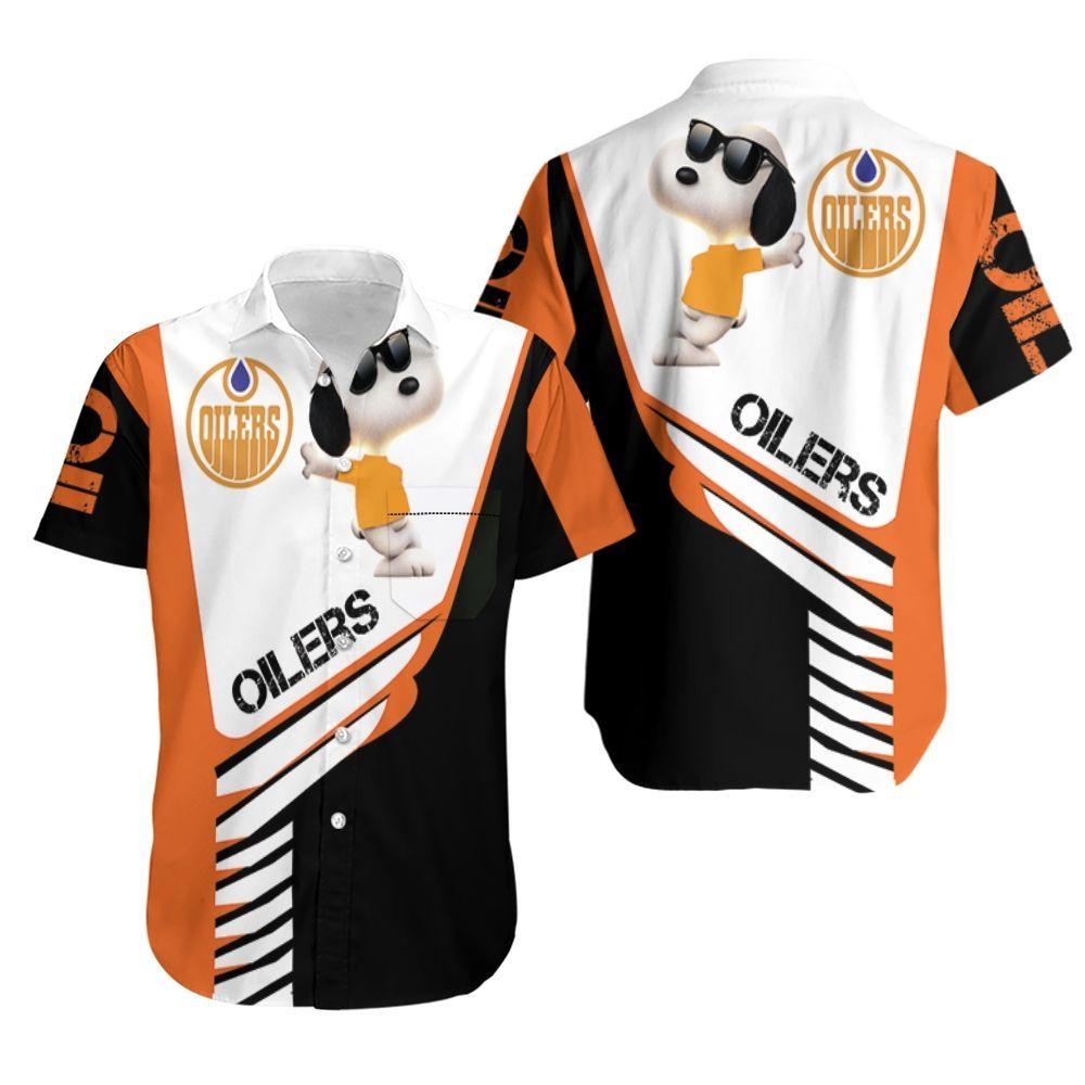 Beach Shirt Edmonton Oilers Snoopy For Fans 3D Hawaiian Shirt
