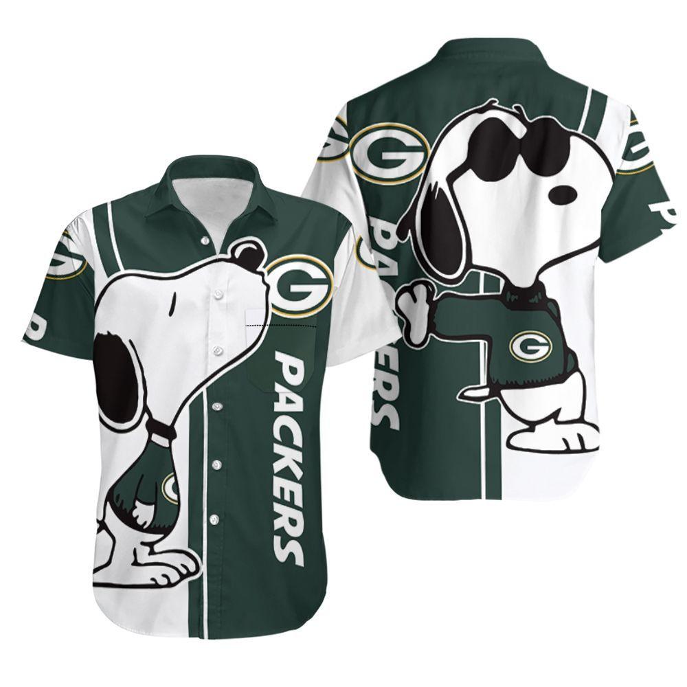 Beach Shirt Green Bay Packers Snoopy Lover 3D Printed Hawaiian Shirt