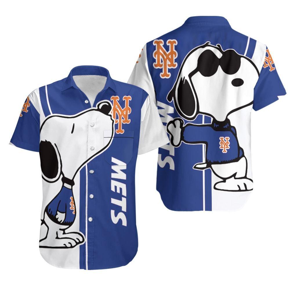 Beach Shirt New York Mets Snoopy Lover 3D Printed Hawaiian Shirt