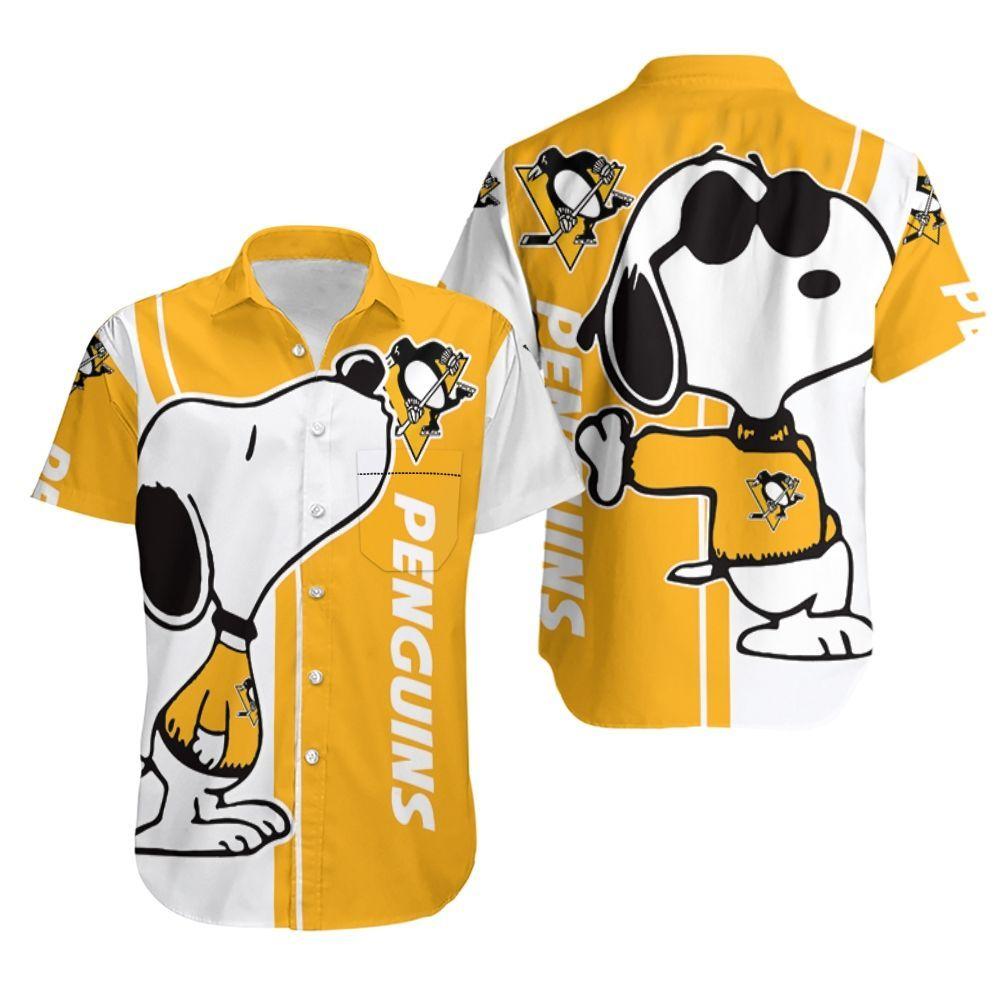 Beach Shirt Pittsburgh Penguins Snoopy Lover 3D Printed Hawaiian Shirt