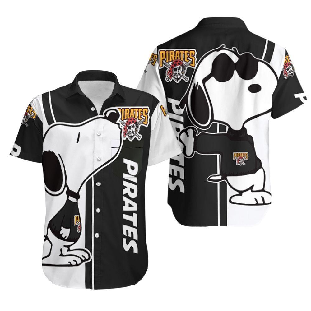 Beach Shirt Pittsburgh Pirates Snoopy Lover 3D Printed Hawaiian Shirt