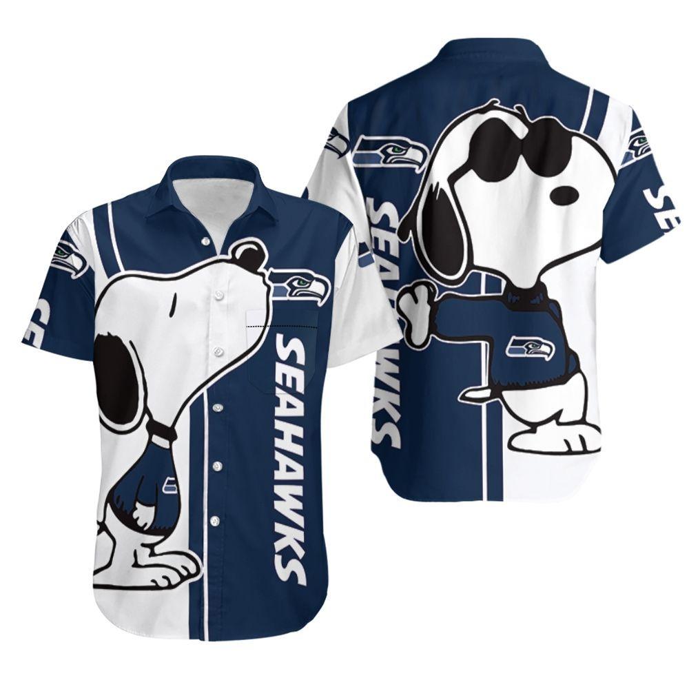 Beach Shirt Seattle Seahawks Snoopy Lover 3D Printed Hawaiian Shirt