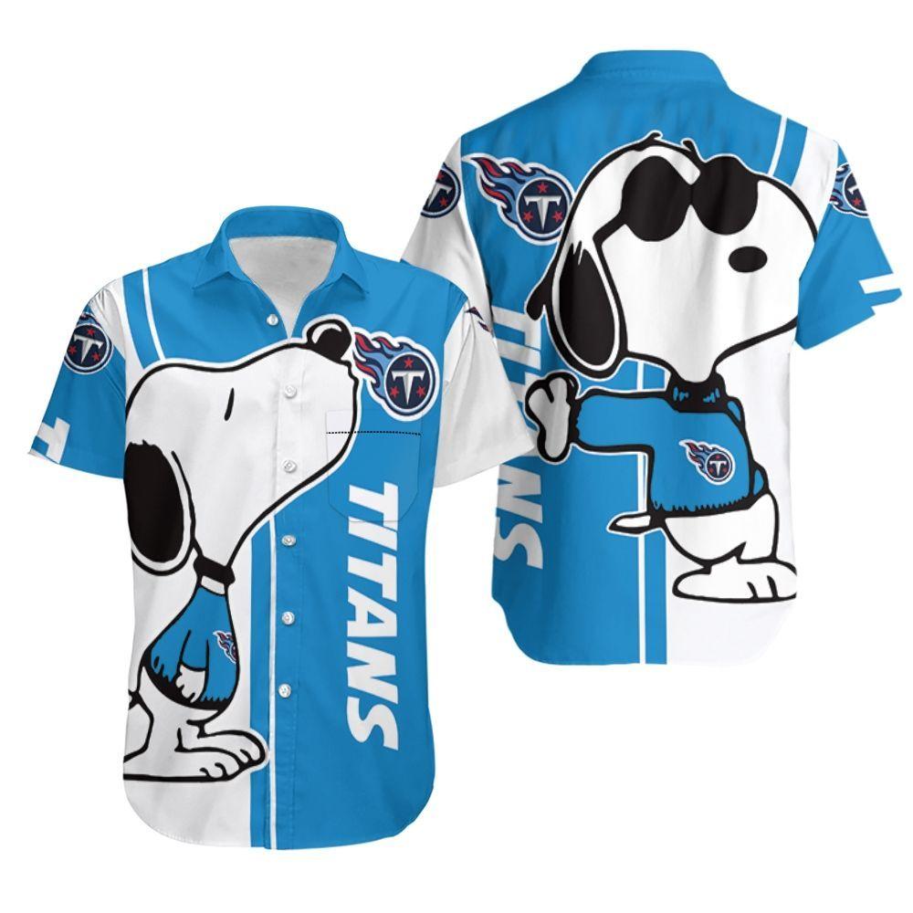 Beach Shirt Tennessee Titans Snoopy Lover 3D Printed Hawaiian Shirt