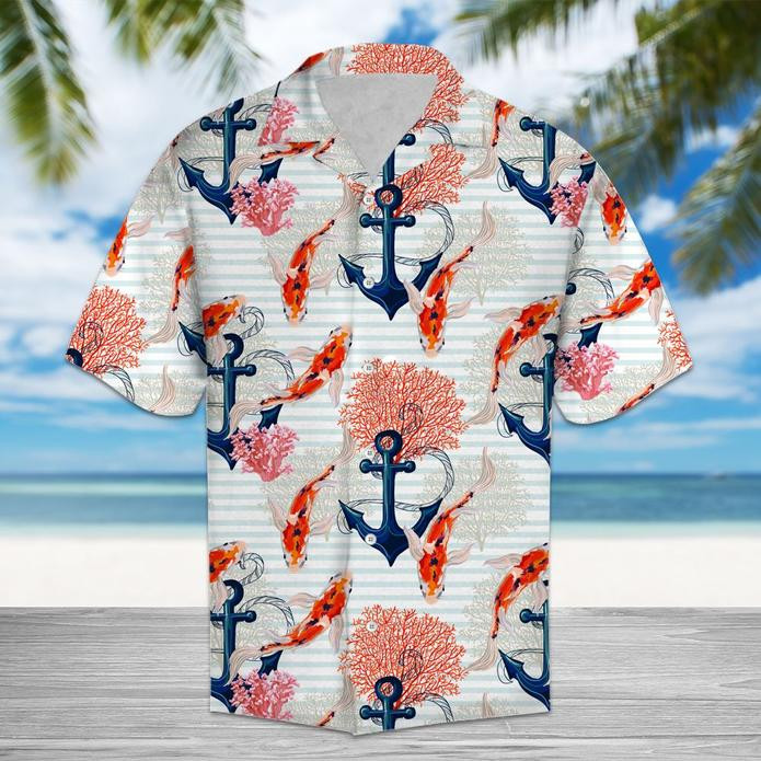 Beautiful Koi Fish And Anchor Hawaiian Shirt Unisex Adult Hw5757