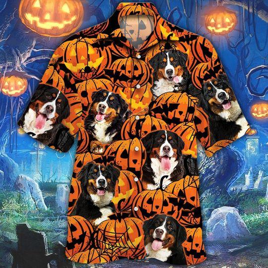 Bernese Mountain Dog Halloween Hawaiian Shirt For Men _amp Women Adult Hw8612