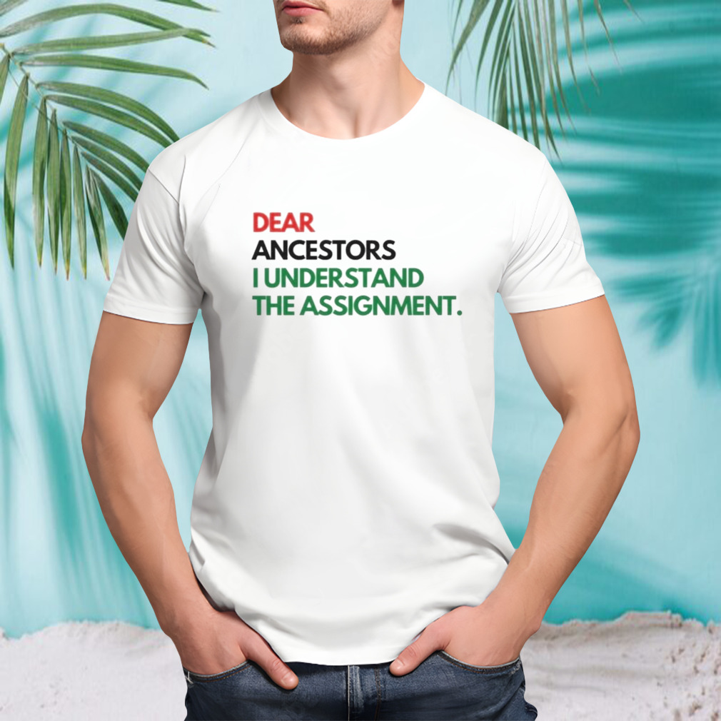 Dear ancestors I understand the assignment shirt