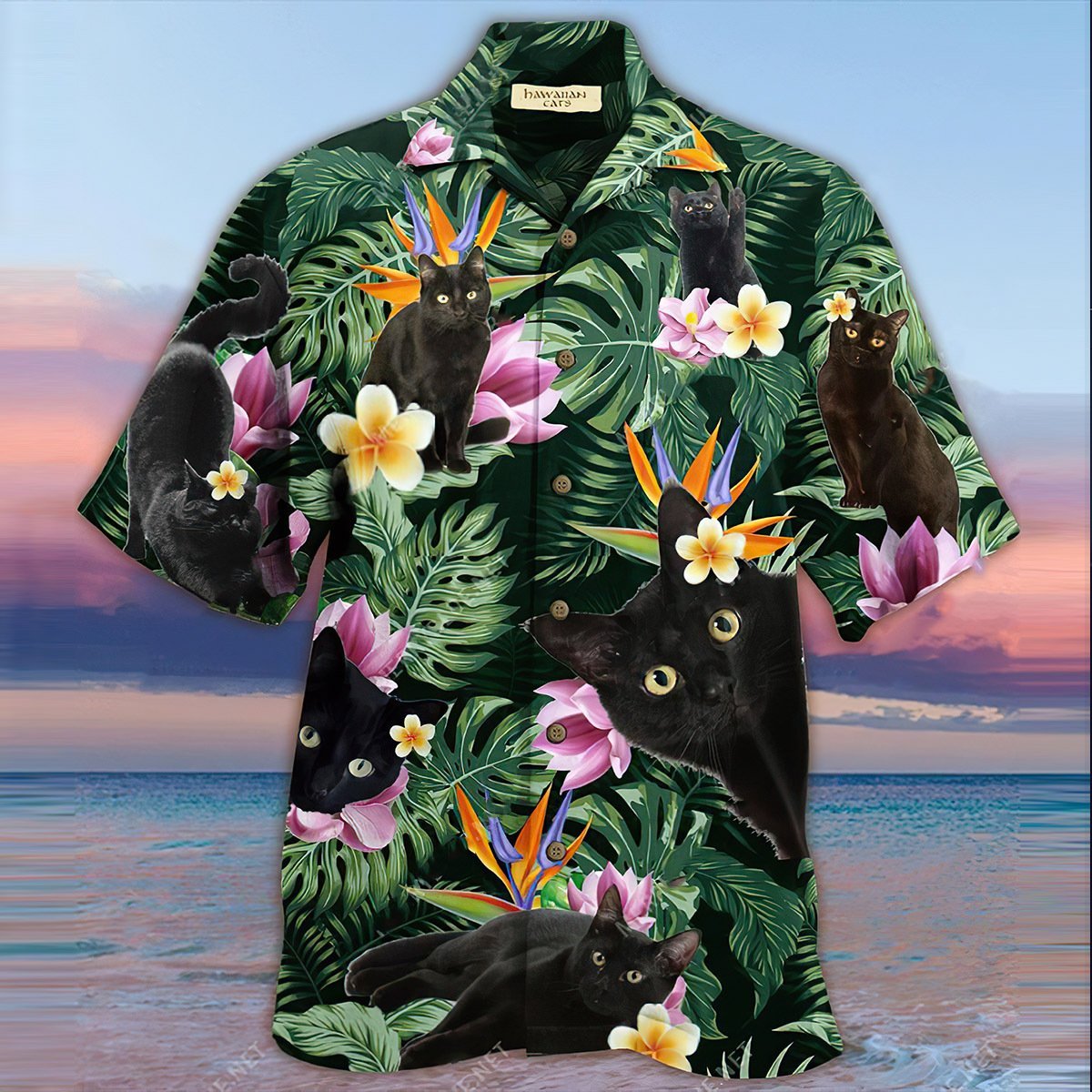 Black Cat Hawaiian Shirt  For Men _amp Women  Adult  Hw8848