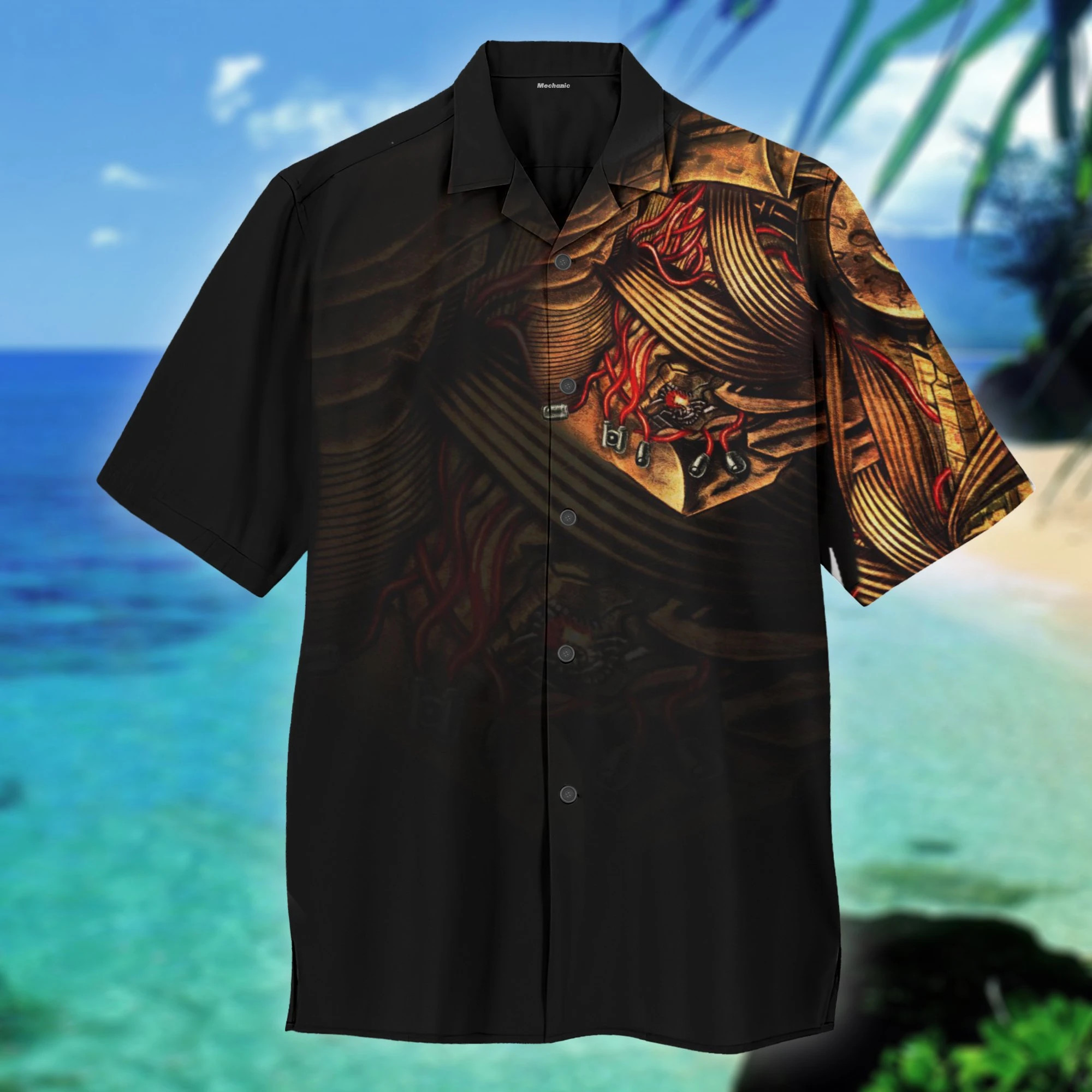 Black Mechanic Hawaiian Shirt  Unisex  Adult  Hw4371