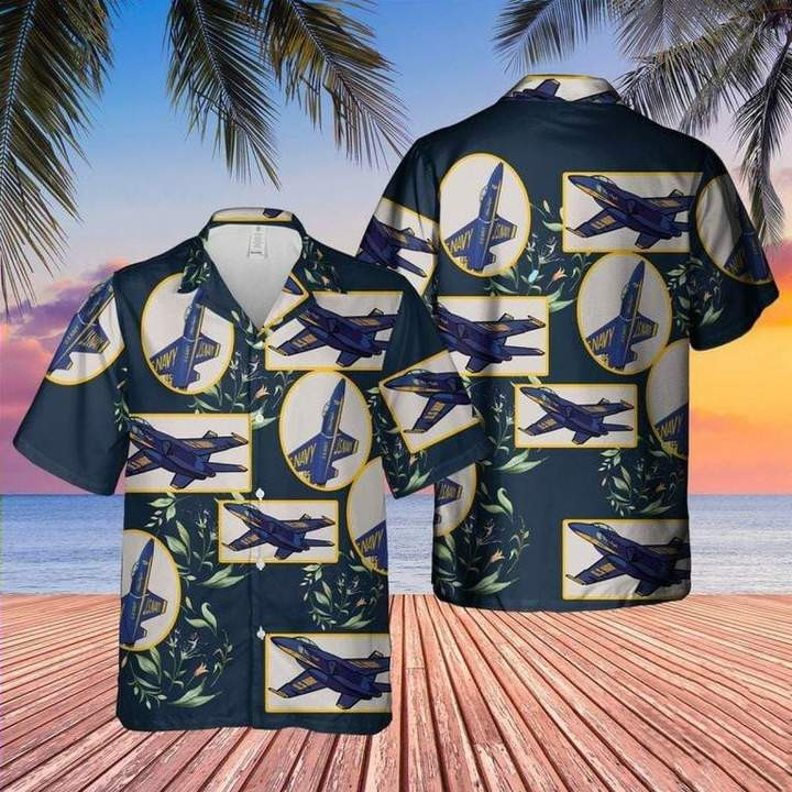 Blue Angels Us Navy Hawaiian Shirt  Unisex  Adult  Hw4239