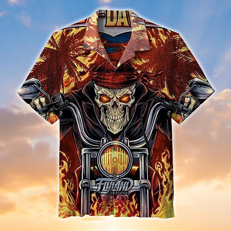 Born To Ride Awesome Hawaiian Shirt  Unisex  Adult  Hw5801
