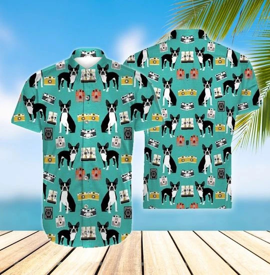 Boston Terrier Hawaiian Shirt Unisex Adult Hw6048